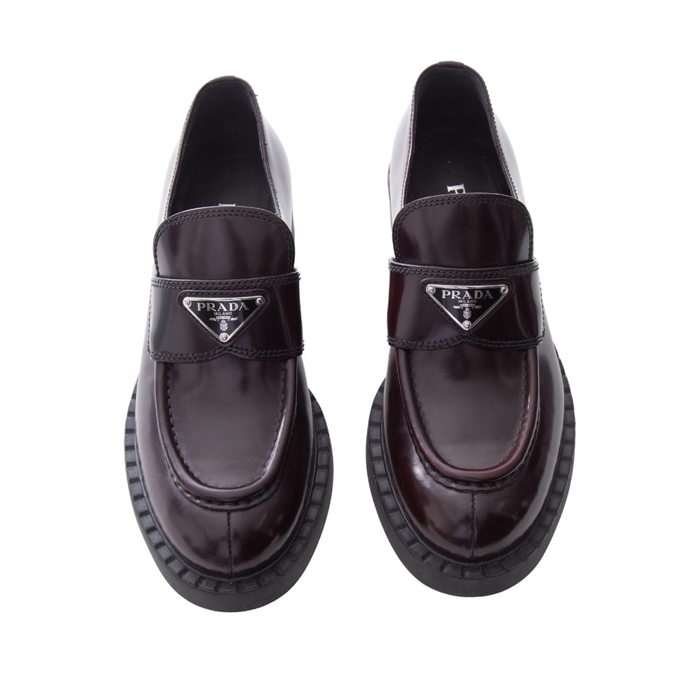 Prada Chocolate Loafers Burgundy Size 38